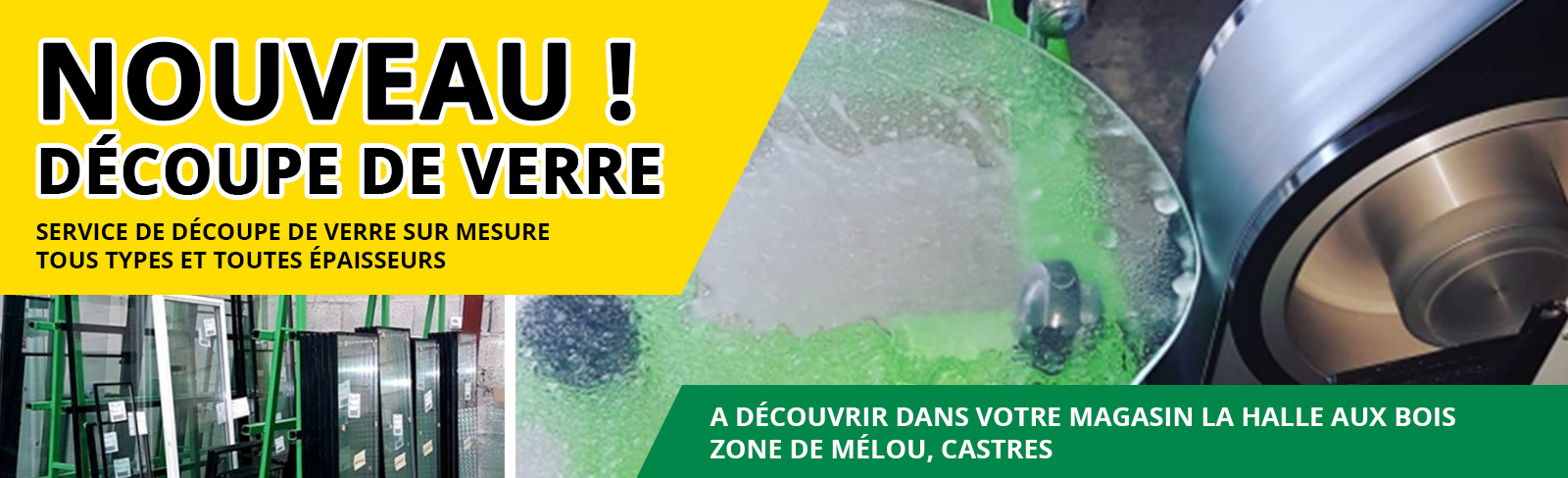 Service de découpe de verre tout épaisseur et toutes dimensions